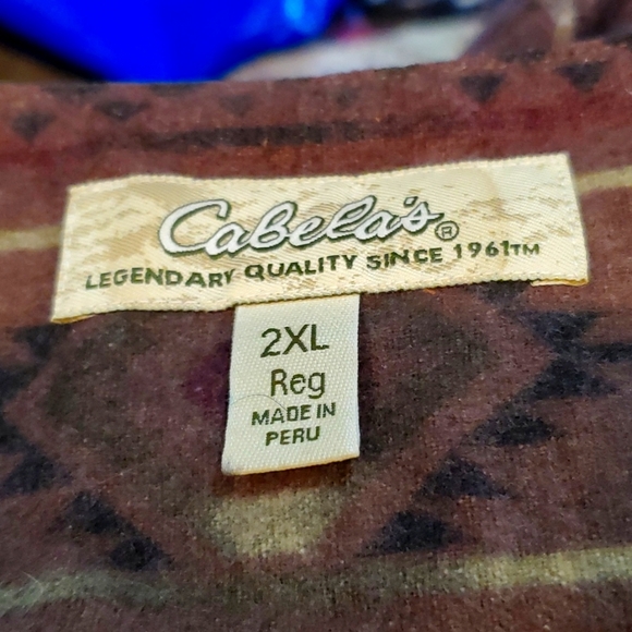 Womens Aztec Southwestern Green Brown Blue Red Flannel Pullover  Shirt Size XL - Picture 4 of 8